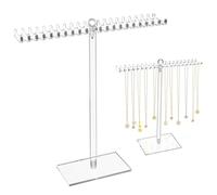 Colgador de Collares, Acrílico Joyero para Collares con 40 Ganchos Soporte para Joyas Organizador Collares Transparente Expositor Collares para Collares Pulseras Anillos Accesorios, 1 Piezas