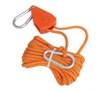 Colgador de cuerda ajustable de 5 m con gancho de polea para toldo de camping, toldo, tensor de línea guy, equipo al aire libre (naranja, 5 m)
