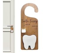 Colgador de dientes de leche, almacenamiento de madera con ranura para monedas, caja decorativa coleccionable para niñas, habitación infantil