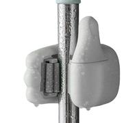 Colgador de escobas, 8 x 7,2 x 6 cm, soporte de pared para fregona con gestos para pulgar, antideslizante, listo para usar, ahorra espacio, sin perforaciones, conveniente organización del hogar para