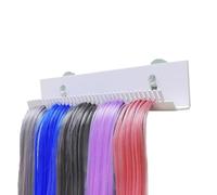 Colgador de extensiones de cabello acrílico con 2 ventosas, almacenamiento de pelucas trenzadas, soporte de pared para extensiones de cabello, soporte para extensiones de cabello, soporte para