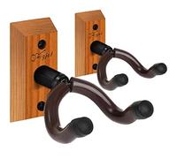 Colgador de guitarra - Soporte de pared para guitarra, 2 unidades, colgador de pared de madera dura con tornillos, soporte de gancho para guitarra acústica eléctrica, bajo, banjo, mandolina