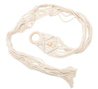 Colgador de Macramé para Ukelele de Algodón Beige, Soporte de Pared | Apto para Sala y Jardín, Diseño Tejido a Mano, Útil para Ukelele y Macetas, Color Beige