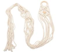 Colgador de Macramé para Ukelele y Guitarra de Algodón Beige | Tejido a Mano, Colgador de Pared para Interior y Jardín, Útil para Pequeños Instrumentos y Macetas