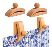 Colgador de mantas, abrazadera de edredón de 0.4 pulgadas, soporte de tapiz de madera, clips de pared de madera de haya para alfombras, mantas, alfombras, exhibición de obras de arte en dormitorio