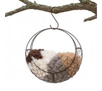 Colgador de Material para Nidos de Pájaros - Marco Lunar en Forma de Corona | Jaula de Alambre para Material de Anidación de Colibríes | para Jardín Terraza Porche Balcón Exterior