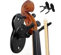 Colgador de Montaje en Pared para Violín, Base de Hierro, Soporte para Percha de Violín con Gancho para Arco, Soporte de Gancho para Viola y Violín de Doble Cabeza para Estudio en Casa(2 Pcs)