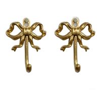 Colgador de pared con doble gancho en forma de lazo de hierro fundido para organización del hogar, paquete de 2, diseño vintage, construcción de hierro resistente, ahorro de espacio para colgar llaves