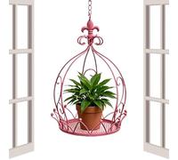 Colgador de plantas | Soporte para macetas de metal pesado con cadena | Estante de exhibición de macetas de flores colgantes | Porche de balcón para patio al aire libre para plantas de jardín soporte
