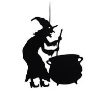 Colgador de puerta de Halloween, la bruja está en la puerta, letreros de bruja para la parte delantera, letrero de pared de Halloween para decoración del hogar al aire libre e interior