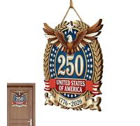 Colgador de puerta número 250, decoración patriótica de pared de madera rústica, letrero de bienvenida para interiores, exteriores, hogar, ventana, porche, patio, jardín, granja, , vacaciones