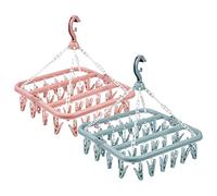 Colgador de Secado de Ropa con 32 Clavijas, Colgador de Calcetines Plegable para Colgar Calcetines, Resistente al Viento, multifunción, para Calcetines, Ropa Interior y artículos pequeños