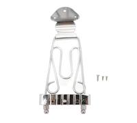 Colgador de trapezo de 6 cuerdas con ajuste de altura, colgador de puente para guitarra, diseño de marco abierto para guitarra jazz archtop y bajo, incluye 3 tornillos de montaje. (Plata)