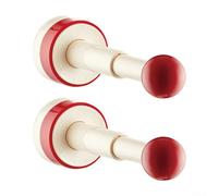 Colgador de ventosa flexible montado en la pared, solución telescópica para almacenamiento eficiente de cocina y balcón (rojo)