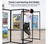 Colgador Expositor Plegable Para Pintura, Colgador Cuadros Expositor Plegable Para Pinturas Con Kit Para Colgar Cuadros, Panel Rodante Para Exposiciones De Arte(3pcs,120x240(47.2x94.5in))