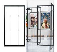 Colgador Expositor Plegable Para Pintura, Estante De Metal Para Publicidad, Kit Plegable Para Colgar Cuadros Con Cables, Para Publicidad Y Publicidad(3pcs,100x240(39.4x94.5in))