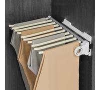 Colgador Extraíble,Barra para ropa extraíble Con corredera amortiguadora,percha extensible,Telescópico Percha,Percha de ropa extensible para armario ahorrando espacio ( Color : Beige , Size : 10 rods