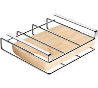Colgador for tabla de cortar, organizador for | Soporte debajo del estante | Multiusos con gancho for papel cocina, paño, tapa olla(Silver)