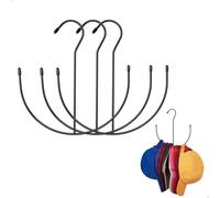 Colgador Gorras Trio,Porta Gorras Multifuncional,Organizador de Gorras Doble Cara,Colgadores Metálico para Guardar Sombreros,Apto para Gorras de BéIsbol,Sombreros de Copa, Bombines,Negro
