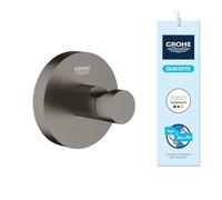 Colgador GROHE Start (metal, fijación oculta, incluye tornillos y tacos, extrafácil de instalar con QuickGlue), tamaño 45 mm, antracita Brushed Hard Graphite, 41173AL0