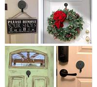 Colgador magnético de corona de temporada sobre la puerta de acero que asegura coronas y decoraciones a la puerta de acero - para corona de Navidad -Soporte de gancho para puerta delantera- 2 unidades