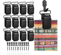 Colgador Mural de Colcha y Tapices 12 Piezas Antideslizantes para Exhibir | Pinza soporte de alfombrillas coche para Quilters Coleccionistas Dueños Inquilinos Oficina en Casa Piso Salón