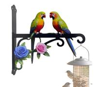 Colgador para plantas al aire libre, consola de pared con diseño de loros, soporte de pared para de pájaros, para interior y exterior, terraza, jardín, patio, apartamento, casa de campana