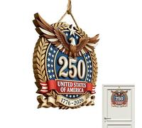 Colgador para Puerta 250º Aniversario de EE.UU. Placa de Madera Rústica para Colgar - Cartel Decorativo para Puerta - para Hogar, Interior, Exterior, Ventana, Porche, Patio, Garaje