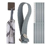 Colgador sin Costura para Textiles, Paquete de 12, Lazos de 150 x 12 mm, en Gris, de algodón, con Cierre de Pasador y botón, lengüetas de Colgador para paño de Cocina, Toalla de baño, Tela