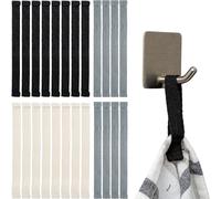 Colgadores de toallas cosidos, 24 piezas, lazos de 150 x 12 mm, en blanco, gris, negro, lengüetas de colgador para paño de cocina, toalla de baño, tela, decoración, accesorios de camping, toallero