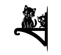 Colgadores metálicos de plantas exteriores Soporte mural en forma de gato | Portamacetas Propietarios Jardineros Oficina en Casa Piso Salón Dormitorio