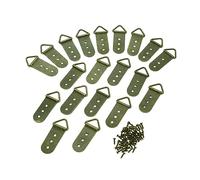 Colgadores metálicos triangulares para cuadros, 2/10/20 Uds. Ganchos for marco de fotos con anilla en D triangular de bronce antiguo con tornillos 64x27mm 3 agujeros(20pcs)