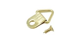 Colgadores para cuadros 25 uds triángulo dorado plata negro anillo en D colgante pintura al óleo espejo colgador de marco imagen trabajo artístico gancho pared fotos con tornillo(A Golden 10x20mm)