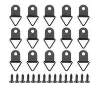 Colgadores para cuadros 50 unids/set de perchas marco fotos Metal con tornillo, gancho for colgar , anillo triangular(Black)