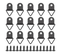 Colgadores para cuadros 50 unids/set perchas de marco fotos Metal con tornillo gancho for colgar anillo triangular montaje en pared uñas adjuntas exhibición pintura hogar(Black)