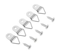 Colgadores para cuadros 50 unids/set perchas de marco fotos Metal con tornillo gancho for colgar anillo triangular montaje en pared uñas adjuntas exhibición pintura hogar(Silver)