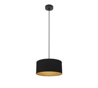 Colgante 1xE27 Negro/Negro-Oro, Dimensiones 30x30 cm, Ideal para iluminación decorativa y ambientes modernos.