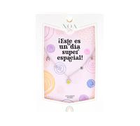 Colgante Acero Plateado Noa Story Este es un día súper espacial - Regalo original para comuniones