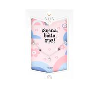 Colgante Acero Plateado Noa Story Sueña, Baila, Ríe - Regalo emotivo para comuniones