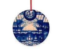 Colgante Adorno de Navidad Estación Grand Central Decoración De árbol De | Adornos salón Adornos Arbol Navidad Con cordón dorado Decoración Adornos de Navidad para amigos colgar en centros