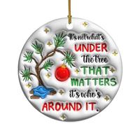 Colgante Adorno de Navidad No es Debajo lo Que Importa quién es Regalos de | Navidad vecinos decoración de árbol de Navidad divertida navideño de cerámica para amigos minoristas adolescentes