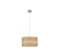Colgante alexandra 1xe27 niquel/madera clara regx30x30 cm