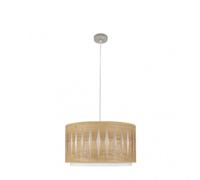 Colgante alexandra 1xe27 niquel/madera clara regx40x40 cm