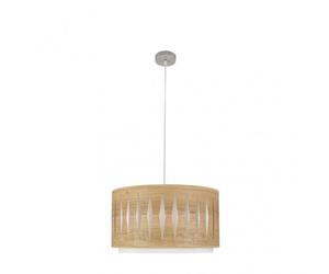 Colgante alexandra 1xe27 niquel/madera clara regx40x40 cm