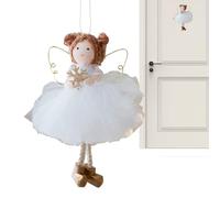Colgante ángel niña para árbol de Navidad, decoración soñante con falda tul, colgantes ángel con dorado para árboles de Navidad, para pared, salón, dormitorio, balcón jardín