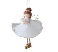 Colgante ángel niña para árbol de Navidad | Falda de tul decoración estacional - Decoración de ángel para niña con alas doradas | para alas, puerta, salón, dormitorio, jardín, café, restaurante
