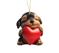 Colgante animal acrílico, patrones de amor en forma de corazón, int | Llaveros Accesorios lindos para el espejo retrovisor del coche Mochila Llavero Ventana de la pared del hogar Decoración de la