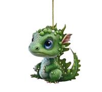 Colgante Árbol de Navidad Adorable adorno navideño de bebé dragón volador 2D forma única y diseño encantador que añade un brillo a la atmósfera navideña HogarFiesta de Vacaciones (F, One Size)