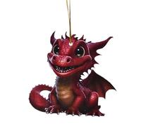 Colgante Árbol de Navidad Adorable adorno navideño de bebé dragón volador 2D forma única y diseño encantador que añade un brillo a la atmósfera navideña HogarFiesta de Vacaciones (S, One Size)