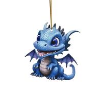 Colgante Árbol de Navidad Adorable adorno navideño de bebé dragón volador 2D forma única y diseño encantador que añade un brillo a la atmósfera navideña HogarFiesta de Vacaciones (O, One Size)